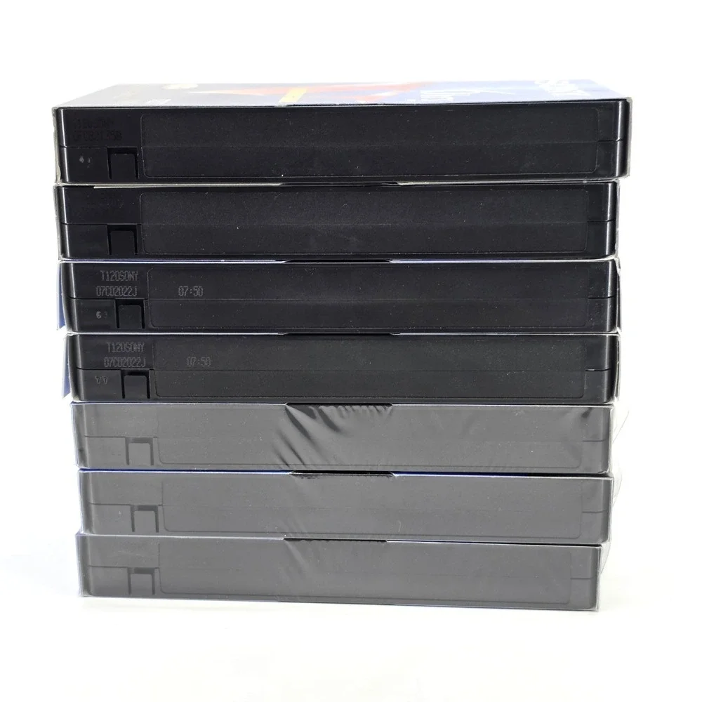 7 Lot Sony Premium Grade VHS Tapes T-120 T-120VF 6 Hrs Blank Recording VCR Tapes